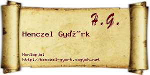 Henczel Györk névjegykártya
